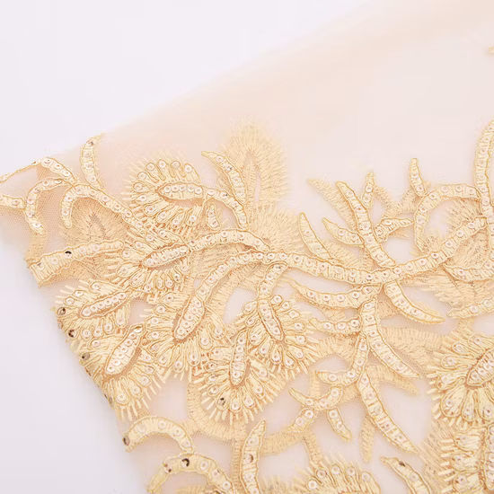 The Factory Supplies Brocade Cotton Fabric for Wedding Lace Mesh Clothing Fabrics